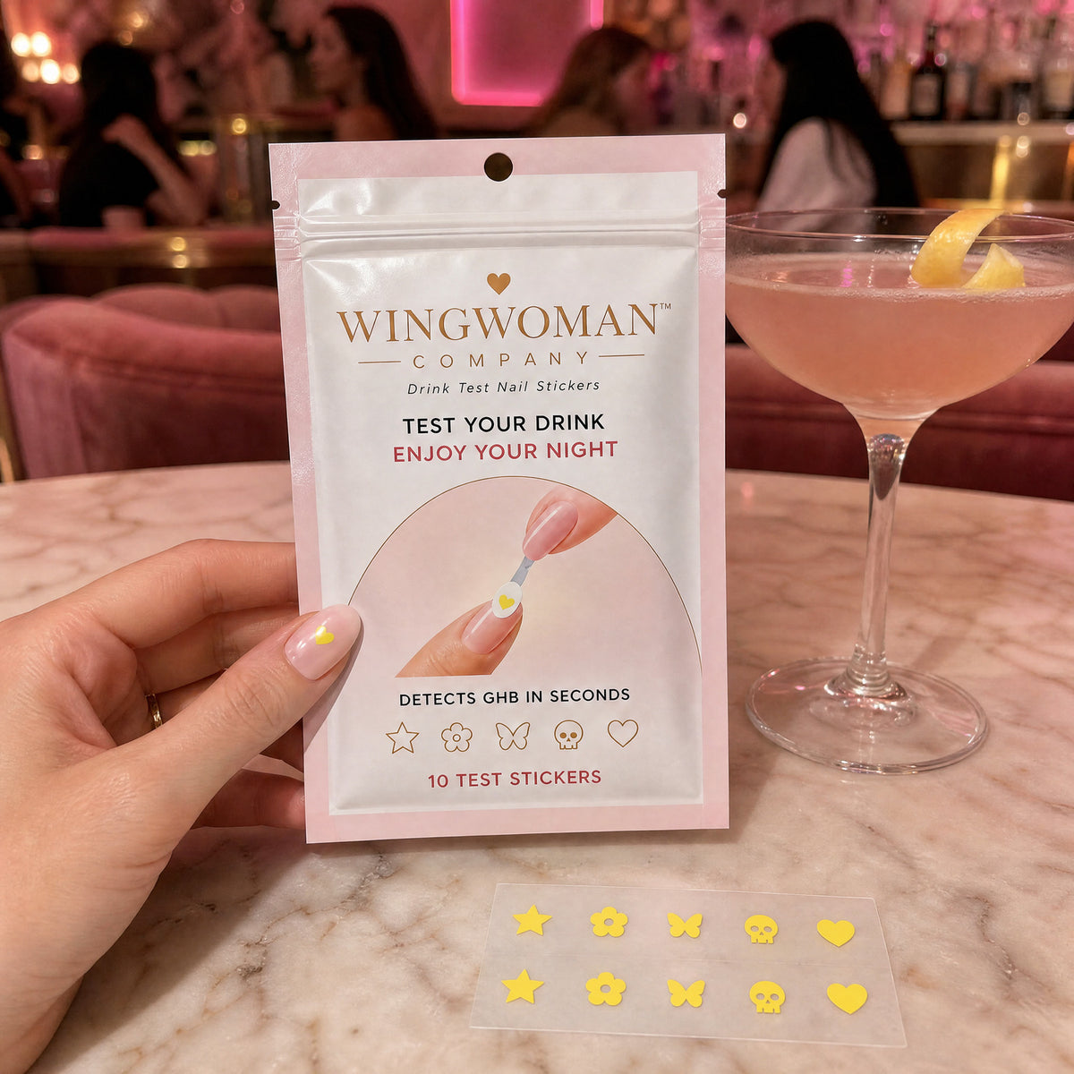 Wingwoman Drink Test Nail Stickers