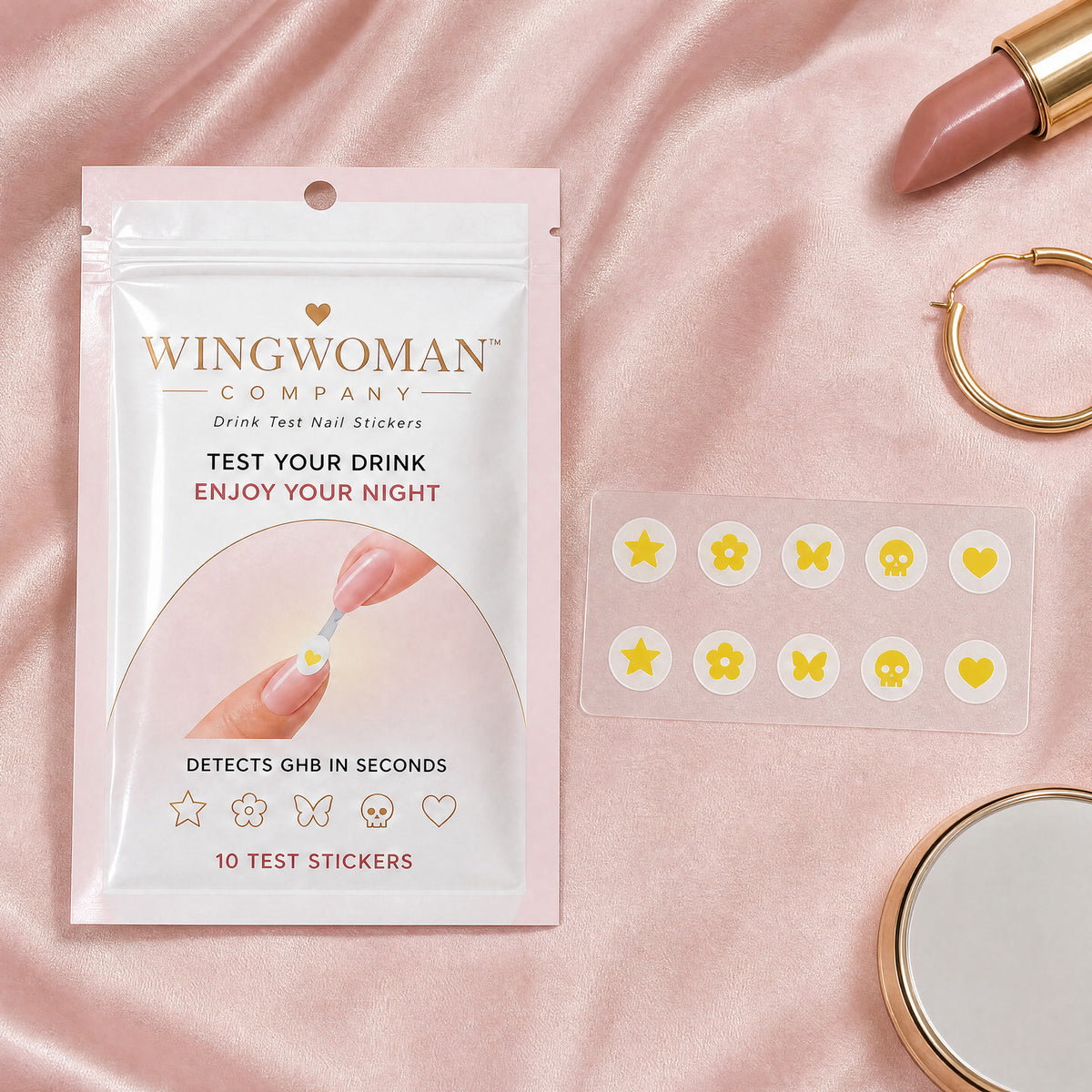 Wingwoman Drink Test Nail Stickers