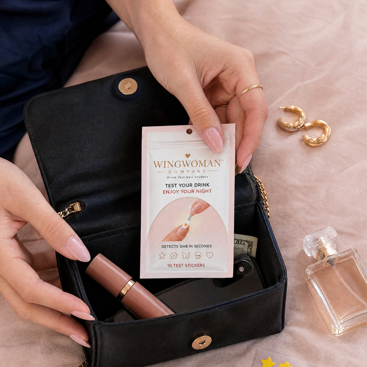 Wingwoman Drink Test Nail Stickers